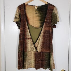 Misses Me 90s Fairycore Goth Short Sleeve Blouse Size 2X